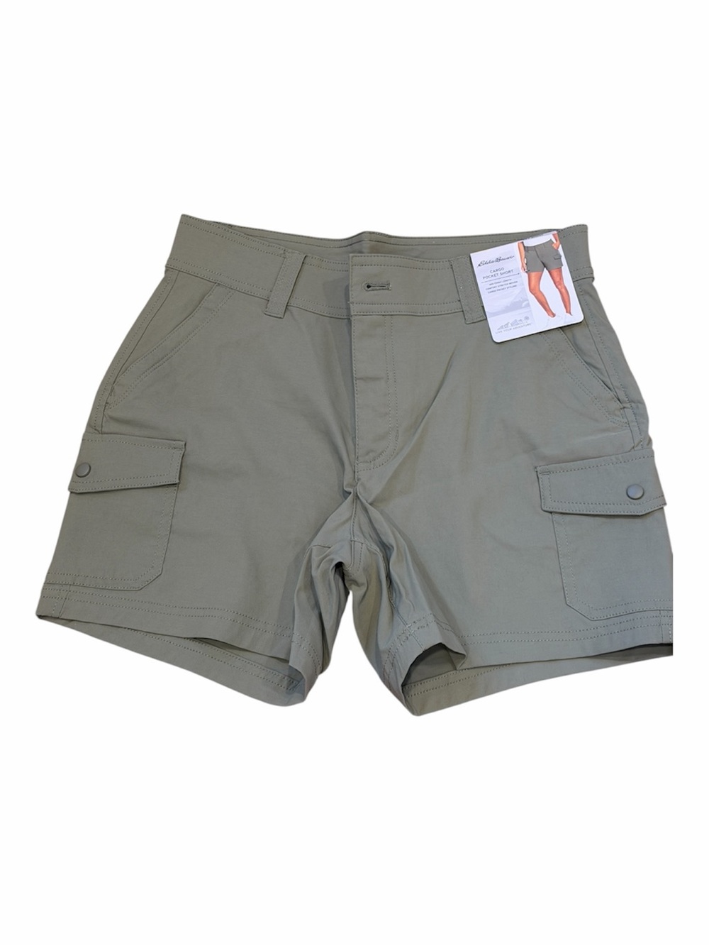 🆕 Eddie Bauer Cargo Pocket Short Olive/Sage Green Size 4 - Picture 14 of 14